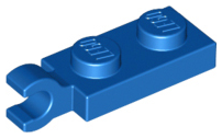 Plate Special 1 x 2 with Clip Horizontal on End in Blue