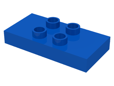 Duplo Plate 2 x 4 x 1/2 with 4 Center Studs [Thick] in Blue