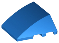 Brick Wedged, Curved 4 x 3 No Studs [Plain] in Blue