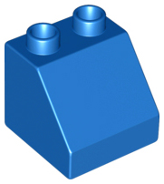 Duplo Brick 2 x 2 Slope 45° in Blue