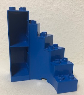 Duplo Staircase, Curved with Drawer Slots in Blue