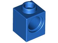 Technic Brick 1 x 1 with Pin Hole in Blue