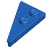 Wedge Plate 2 x 4 27° Right in Blue
