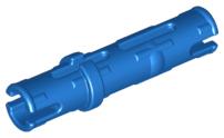 Technic Pin Long with Friction Ridges Lengthwise, 2 Center Slots in Blue