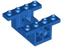 Gearbox 4 x 4 x 1 2/3 with 1 x 2 Cutouts, Pin Holes in Blue