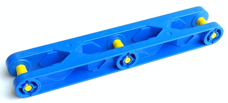 Duplo Toolo Arm 2 x 12 with Triangular Set Screw at Both Ends and in the Middle in Blue
