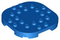 Plate Round Corners 6 x 6 x 2/3 Circle with Reduced Knobs in Blue