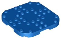 Plate Round Corners 8 x 8 x 2/3 Circle with Reduced Knobs in Blue