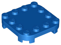 Plate Round Corners 4 x 4 x 2/3 Circle with Reduced Knobs in Blue