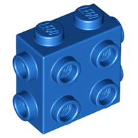 Brick Special 1 x 2 x 1 2/3 with 8 Studs on 3 Sides in Blue