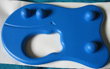 Primo Raft Fish-Shaped with Four Studs and Fish-Shaped Hole in Blue
