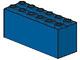 Brick Special 2 x 6 x 2 Weight with Bottom Openings and Center Seams on Ends in Blue