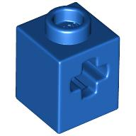 Technic Brick 1 x 1 with Axle Hole in Blue