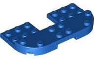 Plate Round Corners Double 4 x 8 with 2 x 2 Cutout and 2 x 8 Raised Studs, Reduces Nubs in Blue