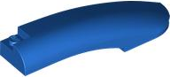 Brick Round, Curved 10 x 2 x 2 with Rounded End Right in Blue