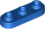 Plate Special 1 x 3 Rounded with 3 Open Studs in Blue