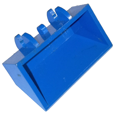 Construction Vehicle Bucket Smooth 2 x 4 x 1 in Blue