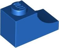 Brick Curved 2 x 1 with Inverted Cutout in Blue