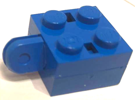 Arm Holder Brick 2 x 2 without Hole and 1 Arm in Blue