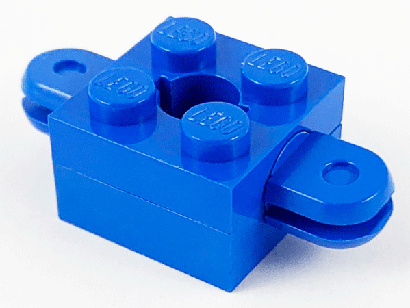 Arm Holder Brick 2 x 2 with Hole and 2 Arms in Blue