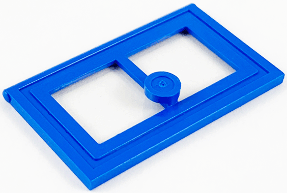 Door 1 x 3 x 4 with Glass in Blue