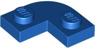 Plate Round Corner 2 x 2 with 1 x 1 Cutout in Blue