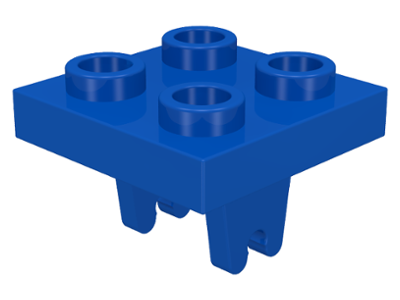 Plate Special 2 x 2 with Wheel Holder Bottom in Blue