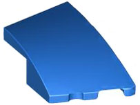 Brick Wedged, Curved 3 x 2 with Stud Notch Right in Blue