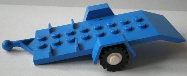 Vehicle Base, Trailer 4 x 8 Bed with White Wheels in Blue