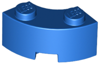 Brick Round Corner 2 x 2 Macaroni with Stud Notch and Reinforced Underside [New Style] in Blue