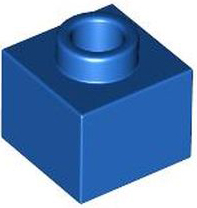 Plate 1 x 1 x 2/3 with Open Stud in Blue