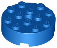 Brick Round 4 x 4 Centre Hole in Blue