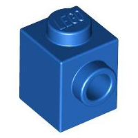 Brick Special 1 x 1 with Stud on 1 Side in Blue