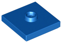 Plate Special 2 x 2 with Groove and Center Stud (Jumper) in Blue