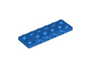Plate Special 2 x 6 x 2/3 with 4 Studs on Side, 1 Support Wall on Bottom in Blue