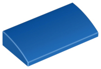 Brick Curved 2 x 4 x 2/3 No Studs, with Bottom Tubes in Blue