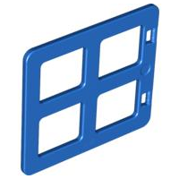 Duplo Door / Window with Four Equal Square Cornered Panes in Blue