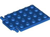 Plate Special 4 x 6 with Trap Door Hinge [Long Pins] in Blue