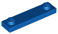 Plate Special 1 x 4 with 2 Studs, 3 Bottom Tubes in Blue