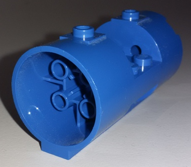 Cylinder 3 x 6 x 2 2/3 Horizontal Solid Studs in Blue