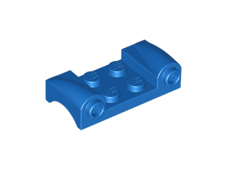 Vehicle Body, Wheel Arch / Mudguard 2 x 4 with Headlights and Curved Fenders in Blue