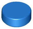 Tile Round 1 x 1 in Blue