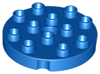 Duplo Plate Round 4 x 4 in Blue