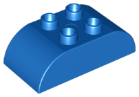 Duplo Brick 2 x 4 Curved Top in Blue