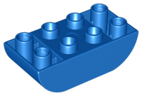 Duplo Brick 2 x 4 Curved Bottom in Blue