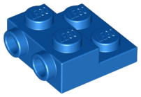 Plate Special 2 x 2 x 2/3 with Two Studs On Side and Two Raised [Solid Anti-stud] in Blue