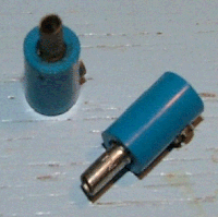 Electric Connector, 1 Way Male Rounded with Hollow Pin (Banana Plug) in Blue
