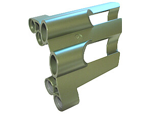 Technic Panel Fairing # 1 Large Short, Large Holes, Side A in Metallic Green