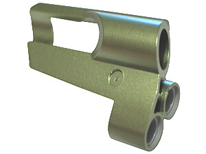 Technic Panel Fairing # 6 Small Short, Large Hole, Side B in Metallic Green