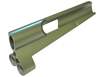 Technic Panel Fairing # 7 Small Long, Large Hole, Side A in Metallic Green